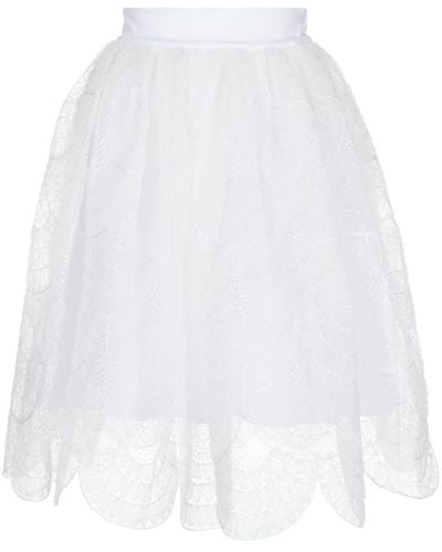 Antonio Marras Flared Lace Mini Skirt - White