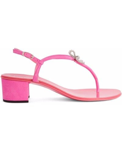 Giuseppe Zanotti Chanclas Clementyne con apliques de cristal - Rosa