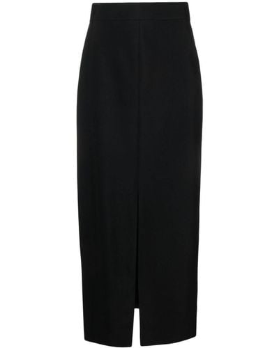 Alexander McQueen Tailored Wool Midi Skirt - Black
