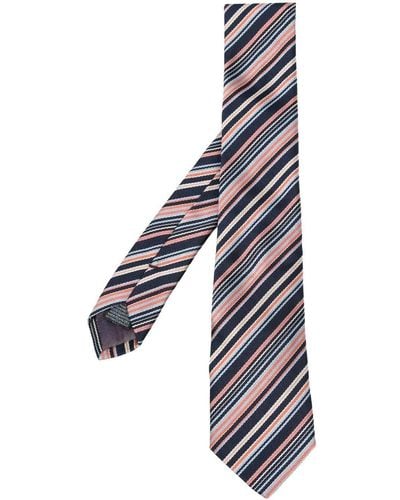 Paul Smith Striped Silk Tie - White