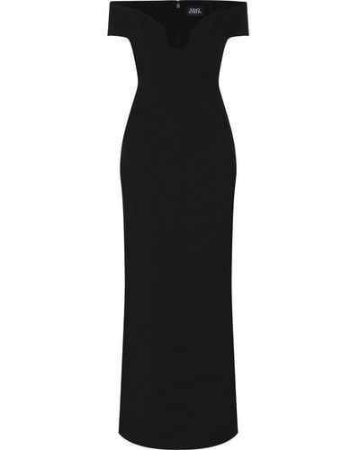 Solace London Marlowe Off-the-shoulder Maxi Dress - Black