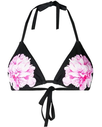 Cynthia Rowley Top bikini a fiori - Rosso