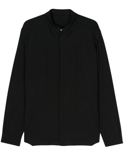 Rick Owens Fogpocket Virgin Wool Shirt - Black