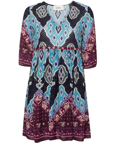 Ba&sh Maddy Patterned-jacquard Mini Dress - Blue