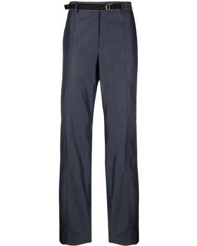 Ferragamo Belted Straight-leg Trousers - Blue