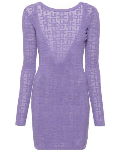 Elisabetta Franchi Logo Print Dress - Purple