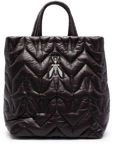 Patrizia Pepe Fly-plaque Quilted Backpack - Black