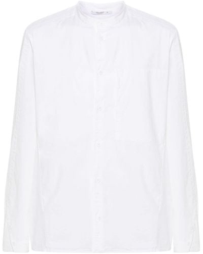 Transit Band-collar Poplin Shirt - White