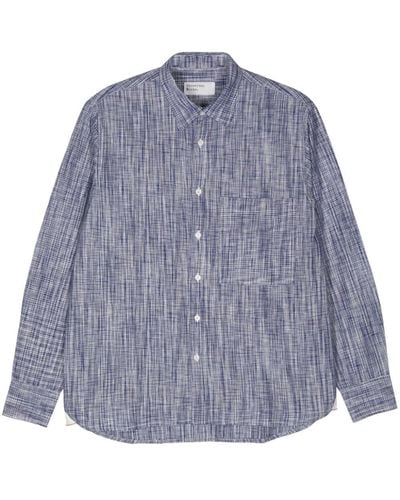 Universal Works Ocean Ikat-pattern Cotton Shirt - Blue