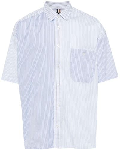 BOSS Stripe-pattern Cotton Shirt - Wit