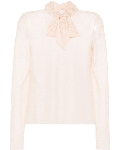 Philosophy Di Lorenzo Serafini Blusa con encaje floral - Blanco