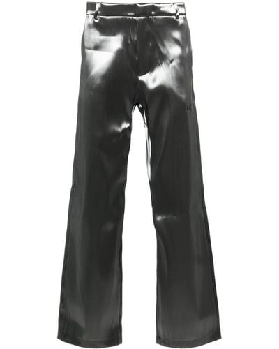 HELIOT EMIL Moire-effect Trousers - Black