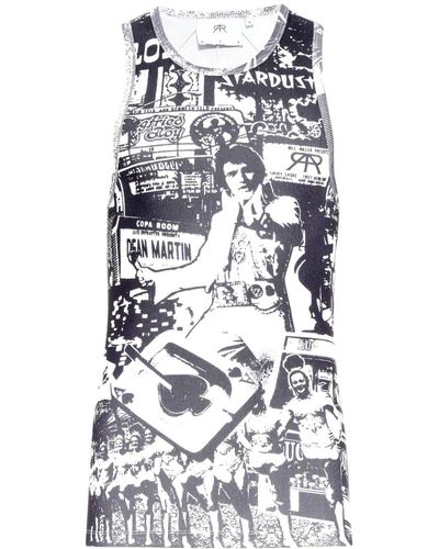 RTA Trägershirt mit grafischem Print - Weiß