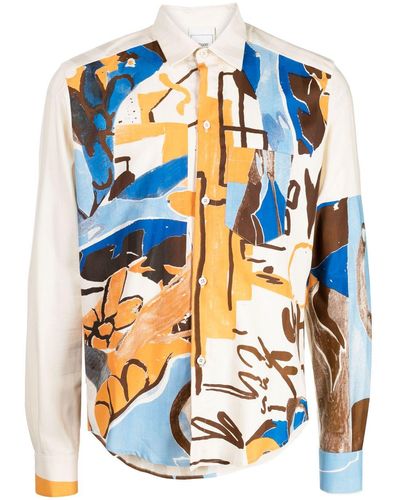 BETHANY WILLIAMS Graphic-print Cotton Shirt - Blue