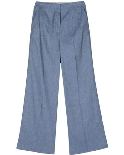 BOSS Pantalones anchos de talle alto - Azul