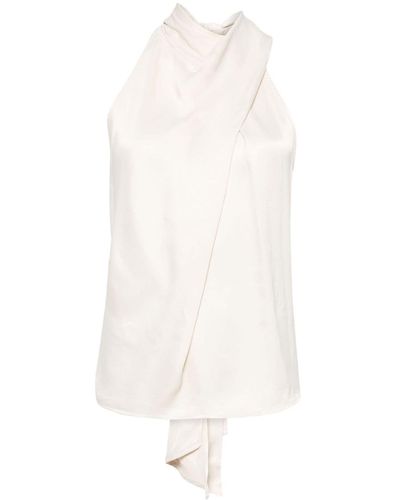 Marques'Almeida Top drapeado con cuello halter - Blanco