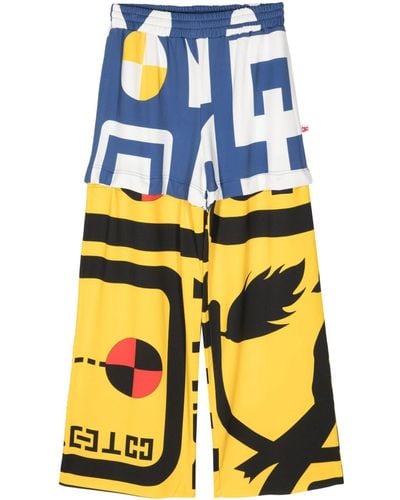 Walter Van Beirendonck Dawleetoo All-over Graphic-print Trousers - Blue