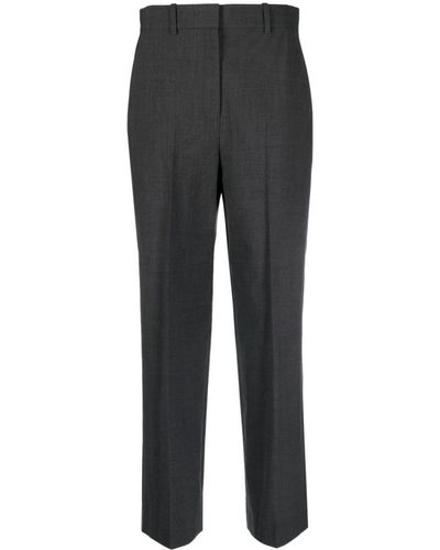 Theory High-waist Straight-leg Pants - Grey