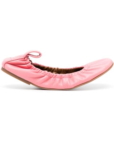 Atp Atelier Teano Leather Ballerina Shoes - Pink