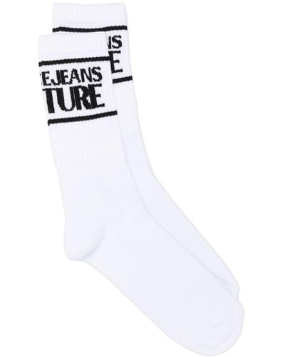 Versace Gestrickte Intarsien-Socken - Weiß