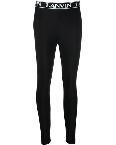 Lanvin Logo-waistband leggings - Black