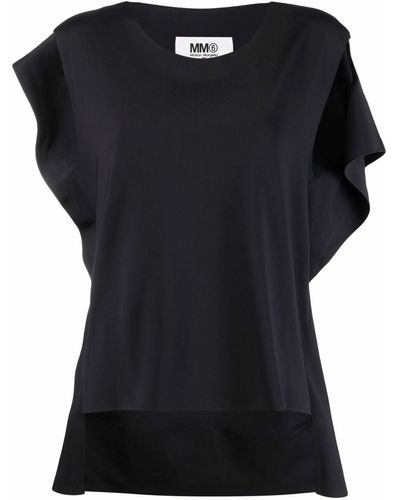 MM6 by Maison Martin Margiela Top Met Ruche - Zwart