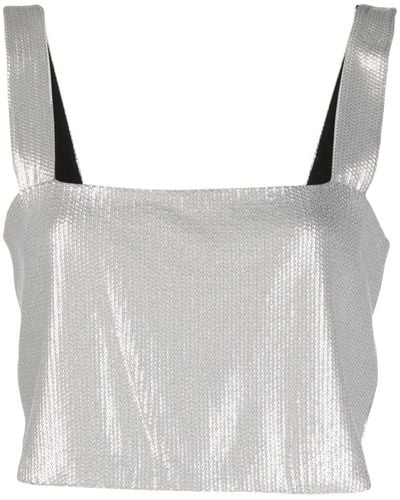 IRO Sequin-embellished Cropped Top - Grey