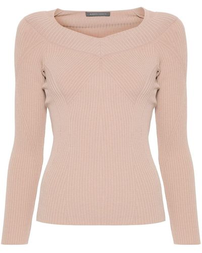 Alberta Ferretti Layered Ribbed-knit Top - Pink