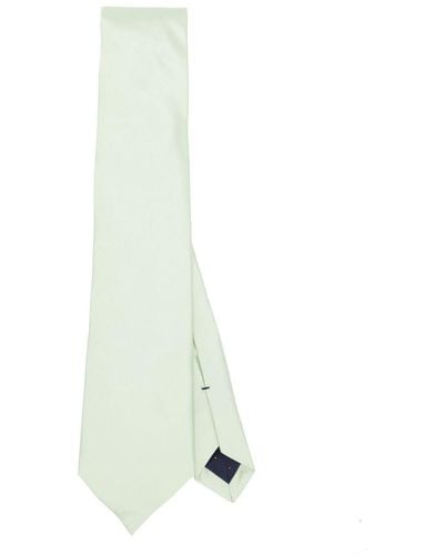 Paul Smith Artist Stripe-appliqué Silk Tie - White