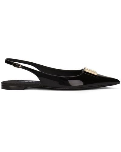 Dolce & Gabbana Slingback Ballet Flats Met Dg -logo - Zwart