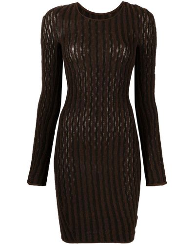 Isa Boulder Cactus Ladder-knit Minidress - Black