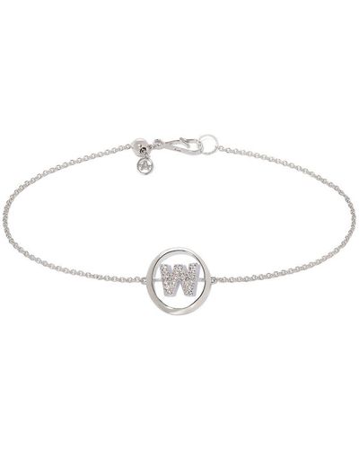 Annoushka Bracelet en or blanc 18ct à initiale W ornée de diamants - Métallisé