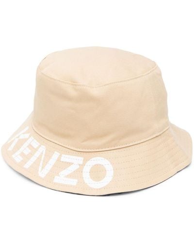 KENZO Sombrero de pescador reversible con logo - Neutro