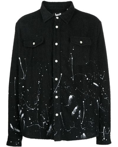 Haculla Glitched Terry-cloth Shirt - Black