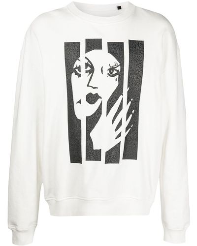 Haculla Broken Witch Print Sweatshirt - White