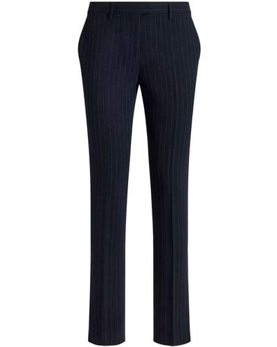 Etro Pantalon de tailleur à fines rayures - Bleu