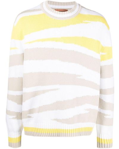 Missoni Zebra-print Crew-neck Sweater - White