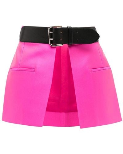 Dice Kayek High-waisted Peplum Belt Skirt - Pink