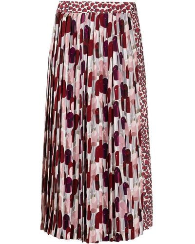 Prada Falda con estampado de pintalabios - Rojo