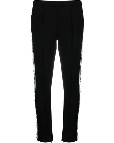 Philipp Plein Crystal-embellished Cropped Track Trousers - Black