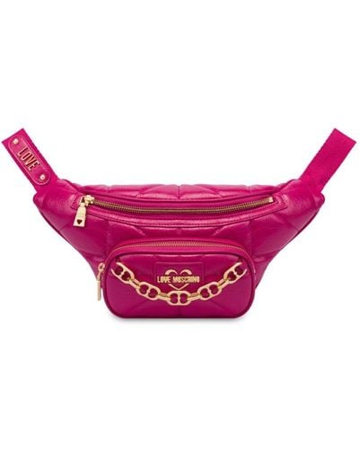 Love Moschino Quilted Faux-leather Belt Bag - Pink