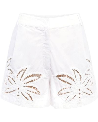 Hemant & Nandita Lani Cotton Mini Shorts - White