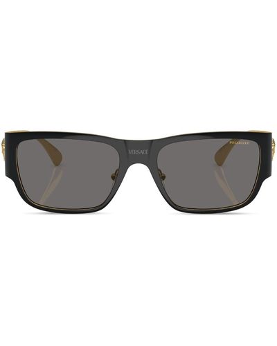 Versace Logo-plaque Tinted Sunglasses - Grey