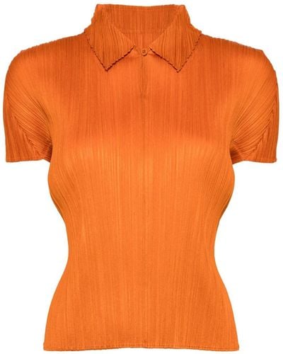 Pleats Please Issey Miyake Monthly Colors April top - Arancione