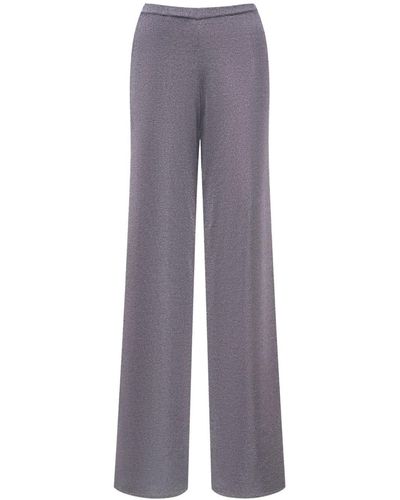 12 STOREEZ Lurex-detail Wide-leg Pants - Gray
