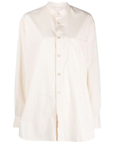 Birkenstock Striped organic cotton pyjama shirt - Bianco