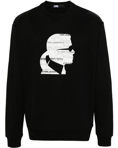 Karl Lagerfeld Ikonik Karl Katoenen Sweater - Zwart