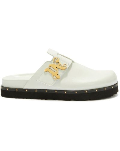 Palm Angels Pa Studded Leather Mules - White