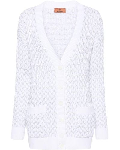 Missoni Sequin-embellished Chunky-knit Cardigan - White