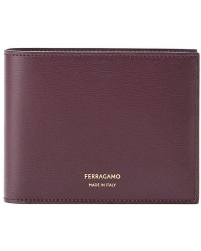 Ferragamo Classic Bi-fold Leather Wallet - Purple